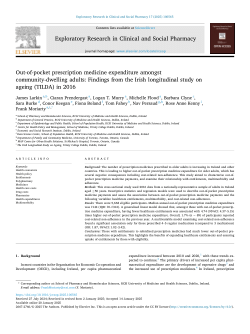 Out-of-pocket prescription medicine expenditure amongst community-dwelling adults: findings from the Irish Longitudinal Study on Ageing (TILDA) in 2016