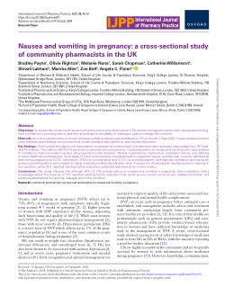 Nausea and vomiting in pregnancy: a cross-sectional study of community pharmacists in the UK