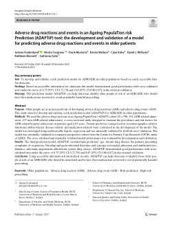 Adverse drug reactions and events in an Ageing PopulaTion risk Prediction (ADAPTiP) tool: the development and validation of a model for predicting adverse drug reactions and events in older patients