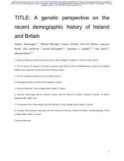 A genetic perspective on the recent demographic history of Ireland and Britain