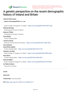 A genetic perspective on the recent demographic history of Ireland and Britain