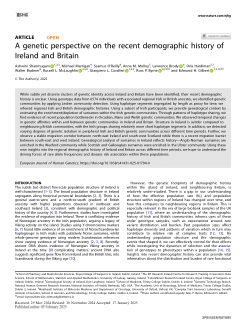 A genetic perspective on the recent demographic history of Ireland and Britain