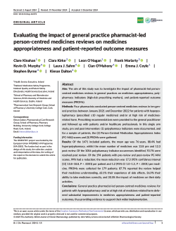 Evaluating the impact of general practice pharmacist-led person-centred medicines reviews on medicines appropriateness and patient-reported outcome measures