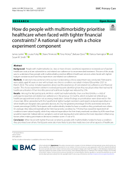 How do people with multimorbidity prioritise healthcare when faced with tighter financial constraints? A national survey with a choice experiment component