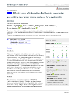 Effectiveness of interactive dashboards to optimise prescribing in primary care: a protocol for a systematic review [version 2; peer review: 4 approved]