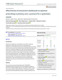 Effectiveness of interactive dashboards to optimise prescribing in primary care: a protocol for a systematic review [version 1; peer review: 1 approved, 3 approved with reservations]