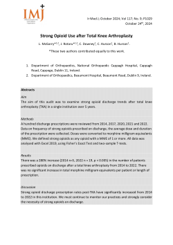 Strong opioid use after total knee arthroplasty