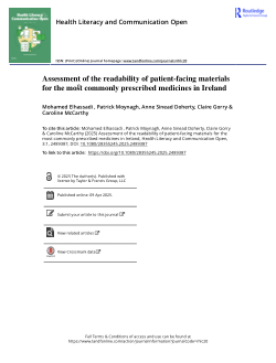 Assessment of the readability of patient-facing materials for the most commonly prescribed medicines in Ireland