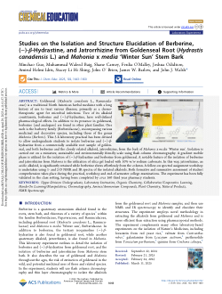 Studies on the isolation and structure elucidation of berberine, (−)-β-hydrastine, and jatrorrhizine from goldenseal root (<i>H</i><i>ydrastis canadensis</i> L.) and <i>Mahonia</i> x<i> </i><i>media</i> ‘Winter sun’ stem bark