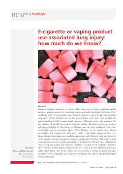 Item - E-cigarette or vaping product use-associated lung injury: how much  do we know? - Royal College of Surgeons in Ireland