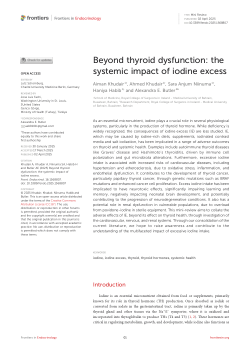 Beyond thyroid dysfunction: the systemic impact of iodine excess