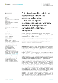 Potent antimicrobial activity of hydrogel loaded with the antimicrobial peptide, D-Bac8c<sup>2</sup><sup>2,5 leu</sup>, against monospecies and polymicrobial biofilms of <i>staphylococcus aureus</i> and <i>pseudomonas aeruginosa</i>