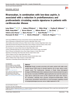 Rivaroxaban, in combination with low-dose aspirin, is associated with a reduction in proinflammatory and prothrombotic circulating vesicle signatures in patients with cardiovascular disease