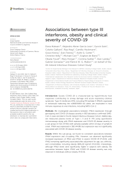Associations between type III interferons, obesity and clinical severity of COVID-19