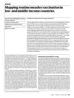 Mapping routine measles vaccination in low- and middle-income countries