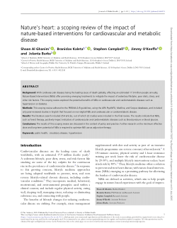 Nature's heart: a scoping review of the impact of nature-based interventions for cardiovascular and metabolic disease