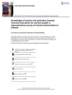 Knowledge of autism and attitudes towards inclusive education for autistic pupils: a representative survey of school communities in Ireland