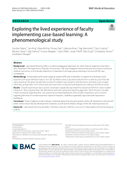 Exploring the lived experience of faculty implementing case-based learning: a phenomenological study