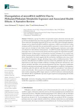 Dysregulation of microRNA (miRNA) due to phthalate/phthalate metabolite exposure and associated health effects: a narrative review