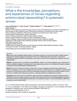 What is the knowledge, perceptions, and experiences of nurses regarding antimicrobial stewardship? A systematic review