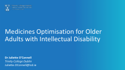 Medicines optimisation for older adults with intellectual disability