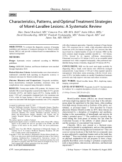 Characteristics, patterns and optimal treatment strategies of Morel-Lavallee lesions: a systematic review