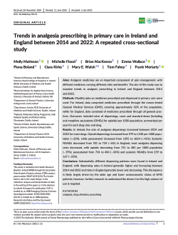 Trends in analgesia prescribing in primary care in Ireland and England between 2014 and 2022: a repeated cross-sectional study