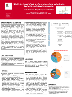 What is the impact of pain on the quality of life for patients with Cystic Fibrosis? A systematic review