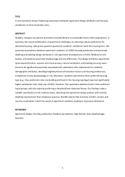 A new Australian dream? Exploring associations between apartment design attributes and housing satisfaction in three Australian cities