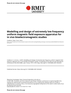 Modelling and design of extremely low frequency uniform magnetic field exposure apparatus for in vivo bioelectromagnetic studies