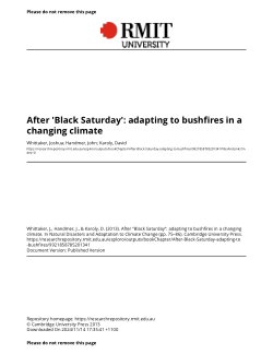 After 'Black Saturday': adapting to bushfires in a changing climate