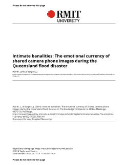 Intimate banalities: The emotional currency of shared camera phone images during the Queensland flood disaster