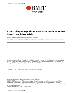 A reliability study of the new back strain monitor based on clinical trials