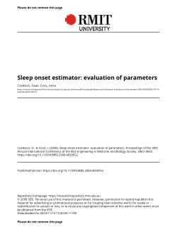 Sleep onset estimator: evaluation of parameters
