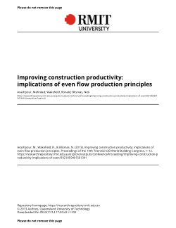 Improving construction productivity: implications of even flow production principles