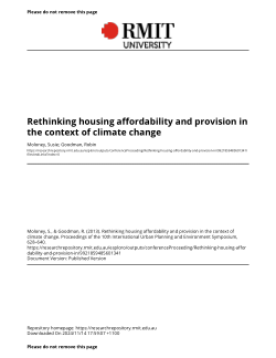 Rethinking housing affordability and provision in the context of climate change