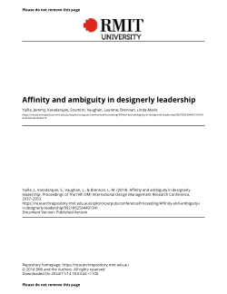 Affinity and ambiguity in designerly leadership