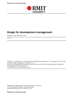 Design for development management