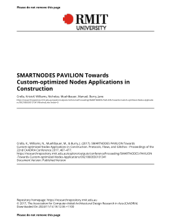 SMARTNODES PAVILION Towards Custom-optimized Nodes Applications in Construction