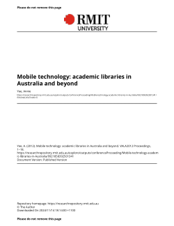 Mobile technology: academic libraries in Australia and beyond