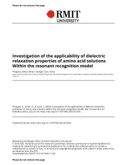 Investigation of the applicability of dielectric relaxation properties of amino acid solutions Within the resonant recognition model