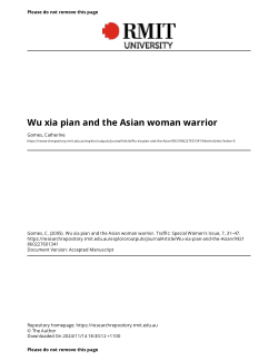 Wu xia pian and the Asian woman warrior