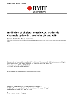 Inhibition of skeletal muscle CLC-1 chloride channels by low intracellular pH and ATP
