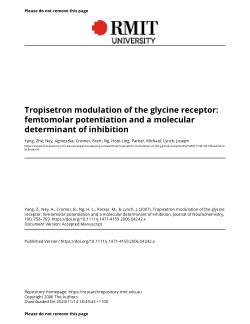 Tropisetron modulation of the glycine receptor: femtomolar potentiation and a molecular determinant of inhibition