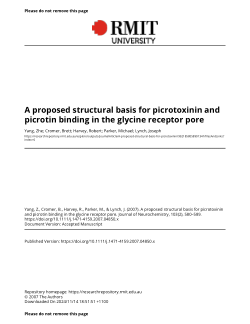A proposed structural basis for picrotoxinin and picrotin binding in the glycine receptor pore