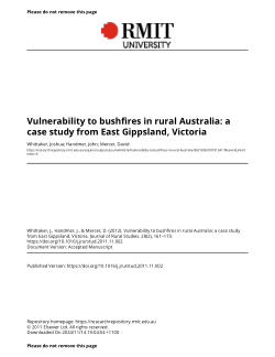 Vulnerability to bushfires in rural Australia: a case study from East Gippsland, Victoria