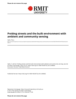 Probing streets and the built environment with ambient and community sensing
