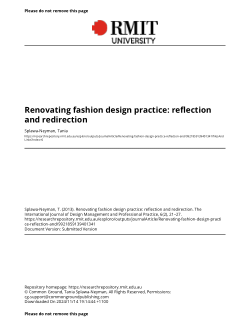 Renovating fashion design practice: reflection and redirection