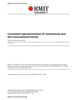 Contested representations of remittances and the transnational family