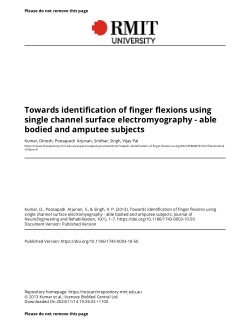 Towards identification of finger flexions using single channel surface electromyography - able bodied and amputee subjects